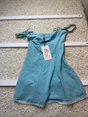 Oh Polly NWT Light Teal Dress with Lace Trim